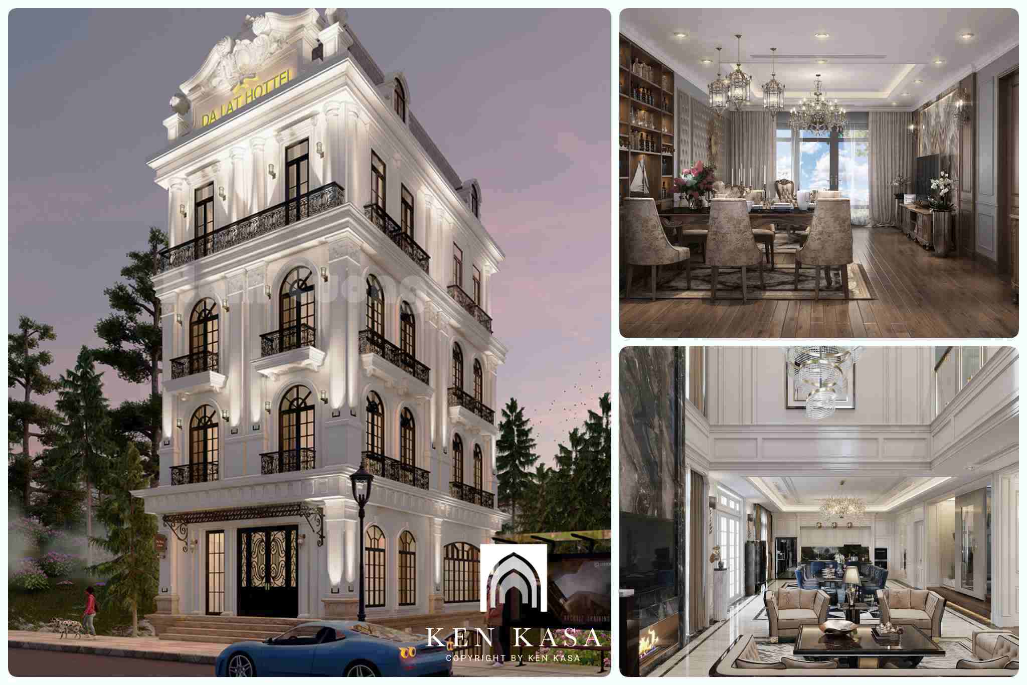 Mẫu khách sạn tân cổ điển mái mansard